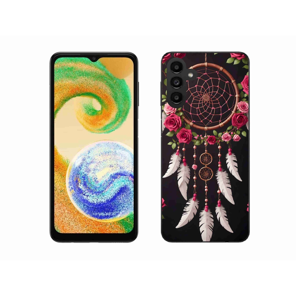Gélový kryt mmCase na Samsung Galaxy A04s (164,7 x76, 7x9, 1 mm) - lapač snov s ružami