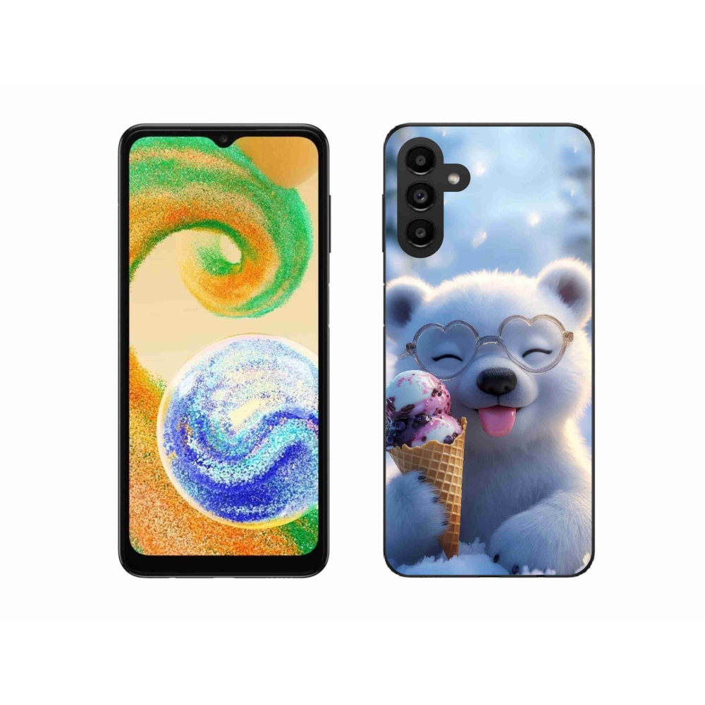Gélový kryt mmCase na Samsung Galaxy A04s (164,7x76,7x9,1 mm) - medvedík so zmrzlinou