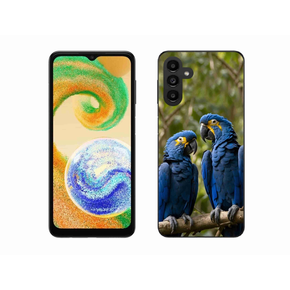 Gélový kryt mmCase na Samsung Galaxy A04s (164,7x76,7x9,1 mm) - papagájové duo