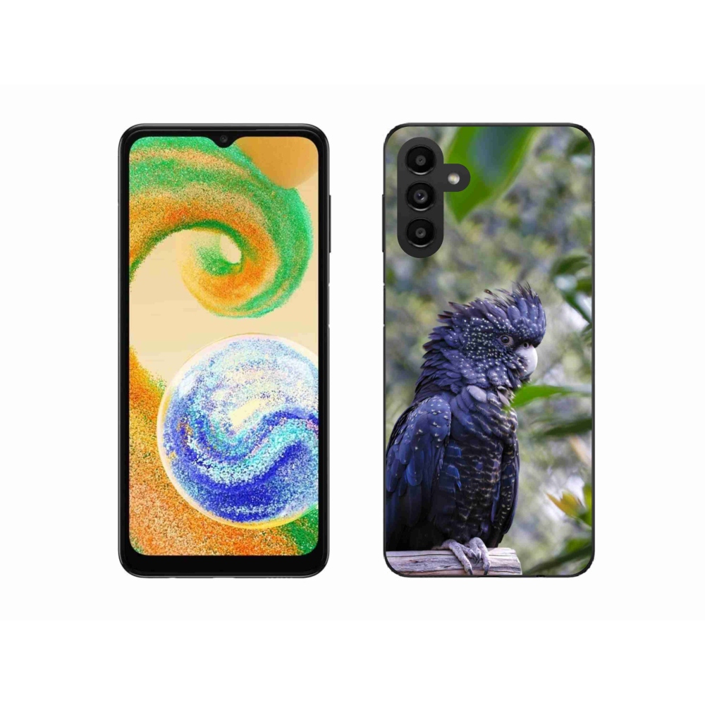 Gélový kryt mmCase na Samsung Galaxy A04s (164,7x76,7x9,1 mm) - papagáj kakadu čierny