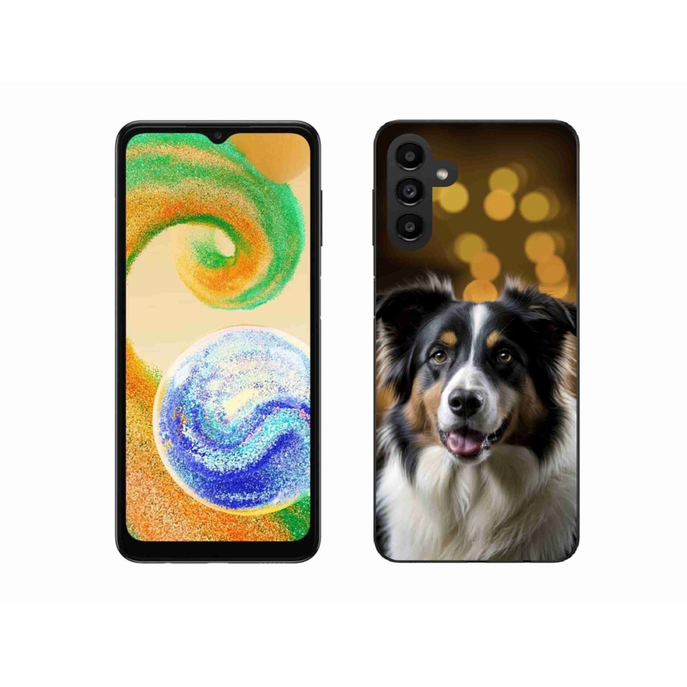 Gélový kryt mmCase na Samsung Galaxy A04s (164,7 x76, 7x9, 1 mm) - usmievavý austrálsky ovčiak