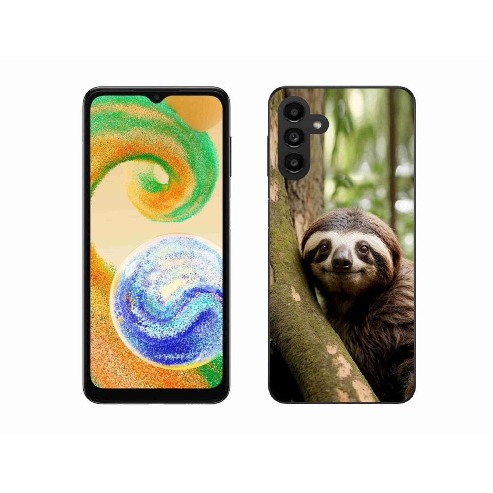 Gélový kryt mmCase na Samsung Galaxy A04s (164,7 x76, 7x9, 1 mm) - usmievavý leňochod