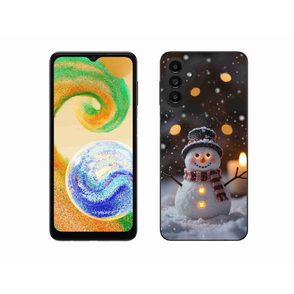 Gélový kryt mmCase na Samsung Galaxy A04s (164,7x76,7x9,1 mm) - veselý snehuliak