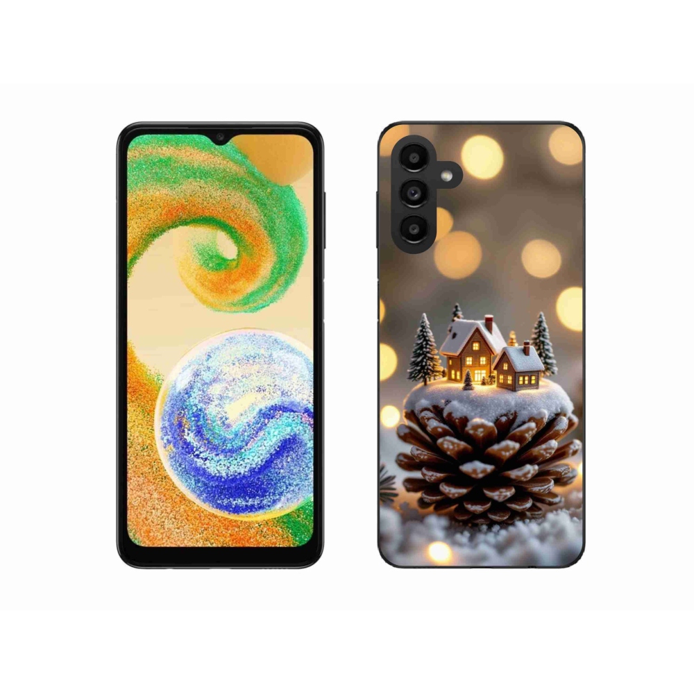 Gélový kryt mmCase na Samsung Galaxy A04s (164,7 x76, 7x9, 1 mm) - zimná dedinka