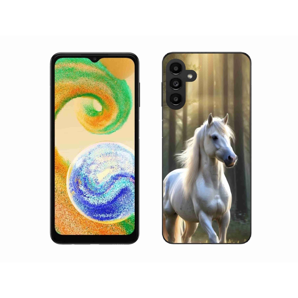 Gélový kryt mmCase na Samsung Galaxy A04s - biely kôň 3