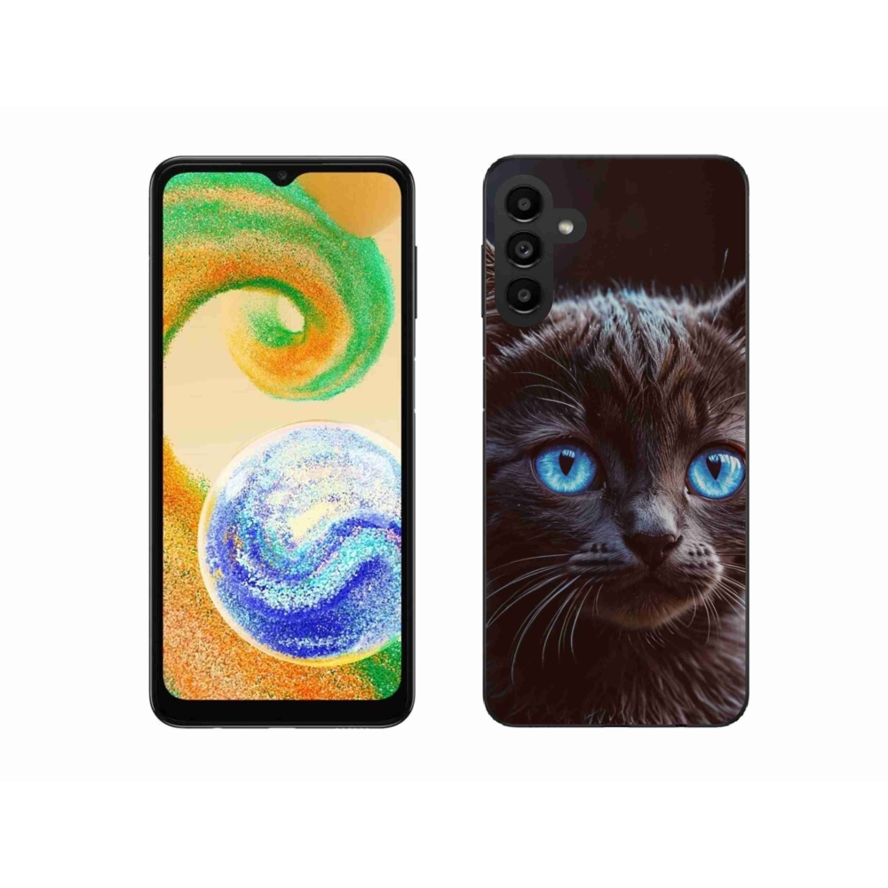 Gélový kryt mmCase na Samsung Galaxy A04s - čierne mačiatko 2