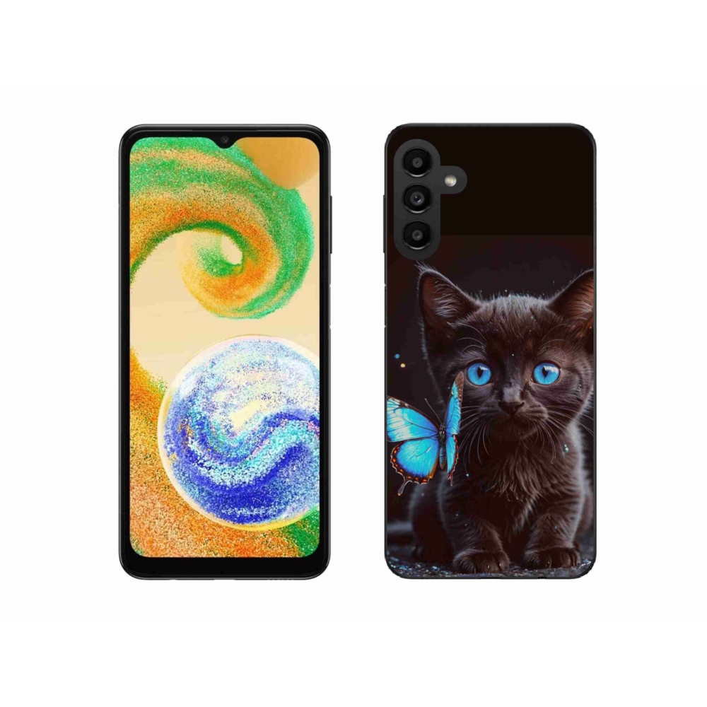 Gélový kryt mmCase na Samsung Galaxy A04s - čierne mačiatko 3