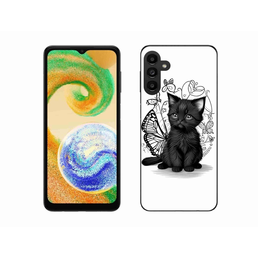 Gélový kryt mmCase na Samsung Galaxy A04s - čierne mačiatko