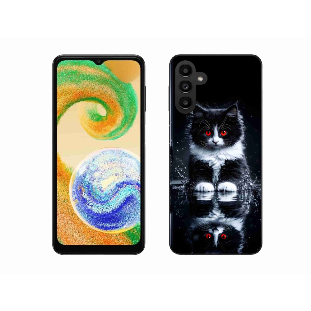 Gélový kryt mmCase na Samsung Galaxy A04s - čiernobiele mačiatko