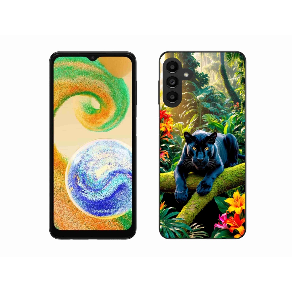 Gélový kryt mmCase na Samsung Galaxy A04s - čierny panter v džungli