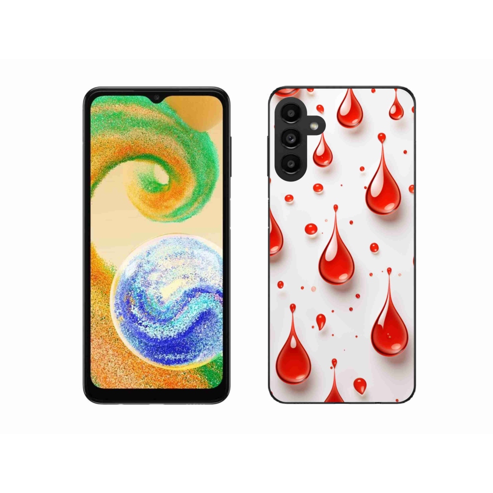 Gélový kryt mmCase na Samsung Galaxy A04s - červené kvapky