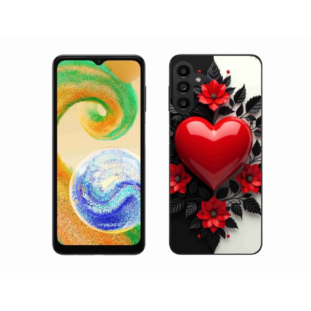 Gélový kryt mmCase na Samsung Galaxy A04s - červené srdce
