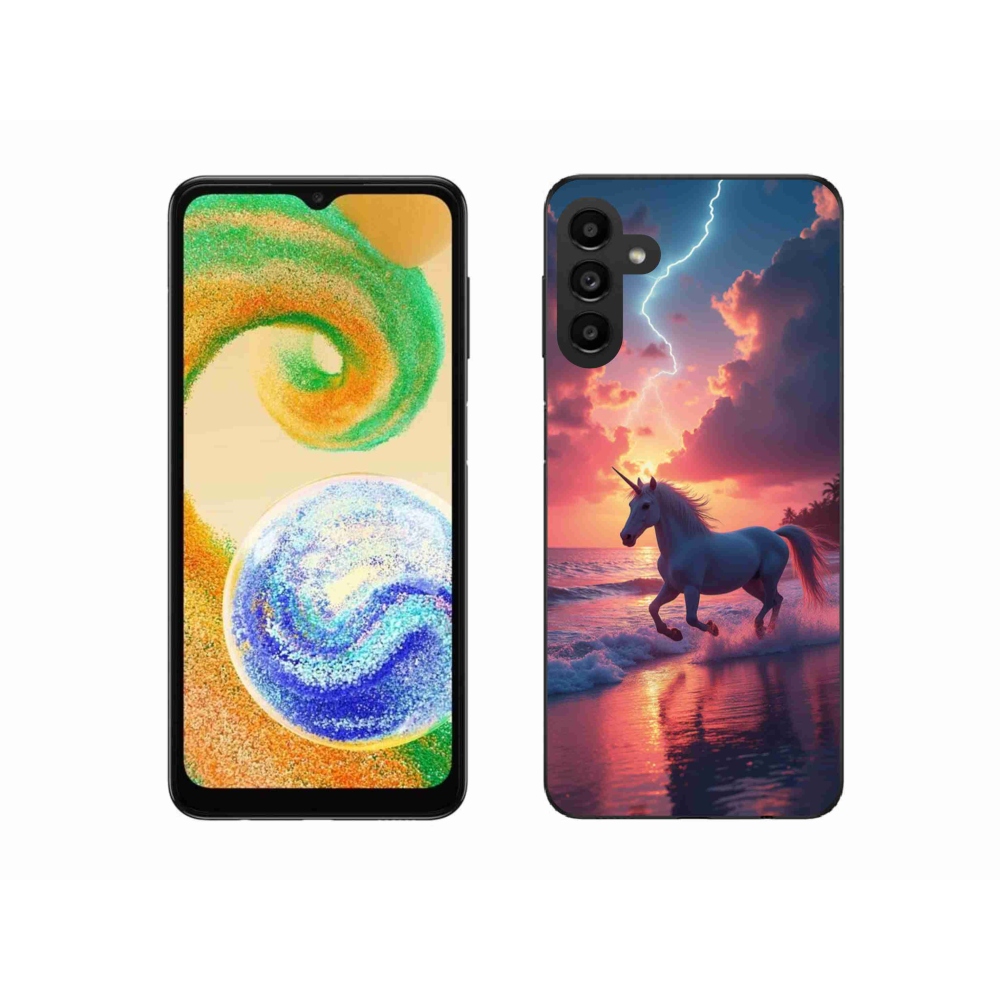 Gélový kryt mmCase na Samsung Galaxy A04s - jednorožec na pláži