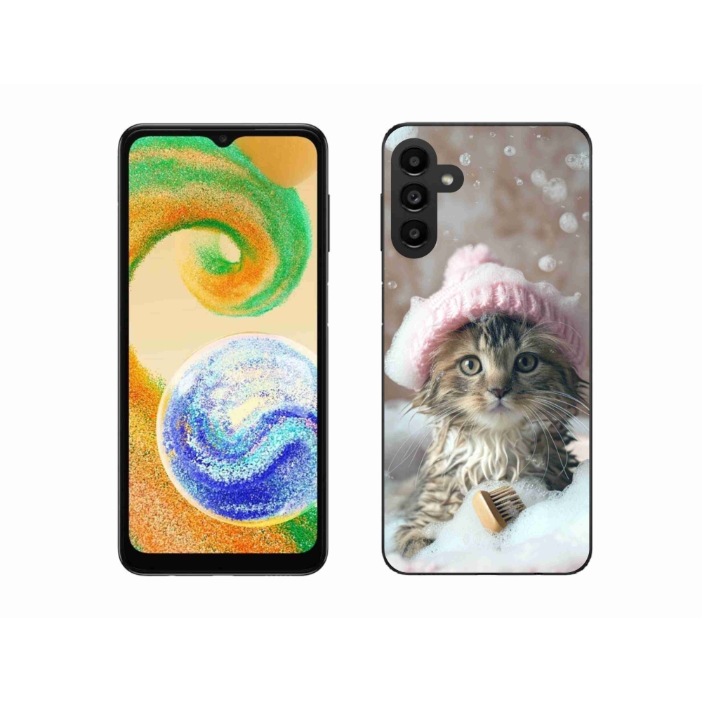 Gélový kryt mmCase na Samsung Galaxy A04s - mačiatko a kúpeľ