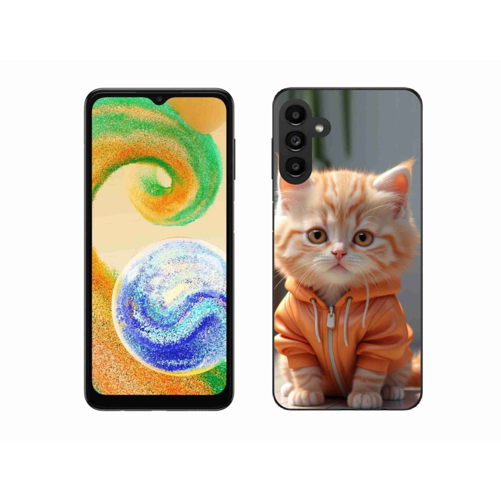 Gélový kryt mmCase na Samsung Galaxy A04s - mačiatko v mikine