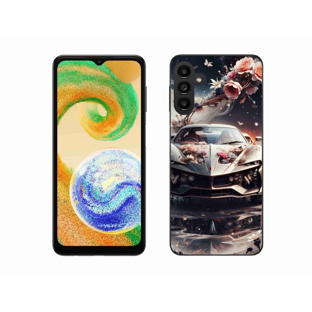 Gélový kryt mmCase na Samsung Galaxy A04s - kvetinový športový automobil