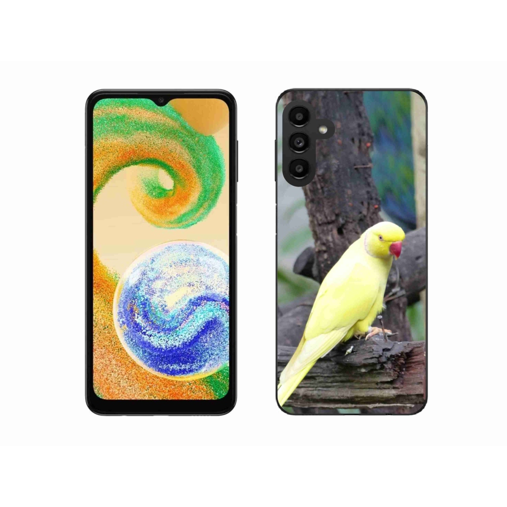 Gélový kryt mmCase na Samsung Galaxy A04s - papagáj alexander žltý