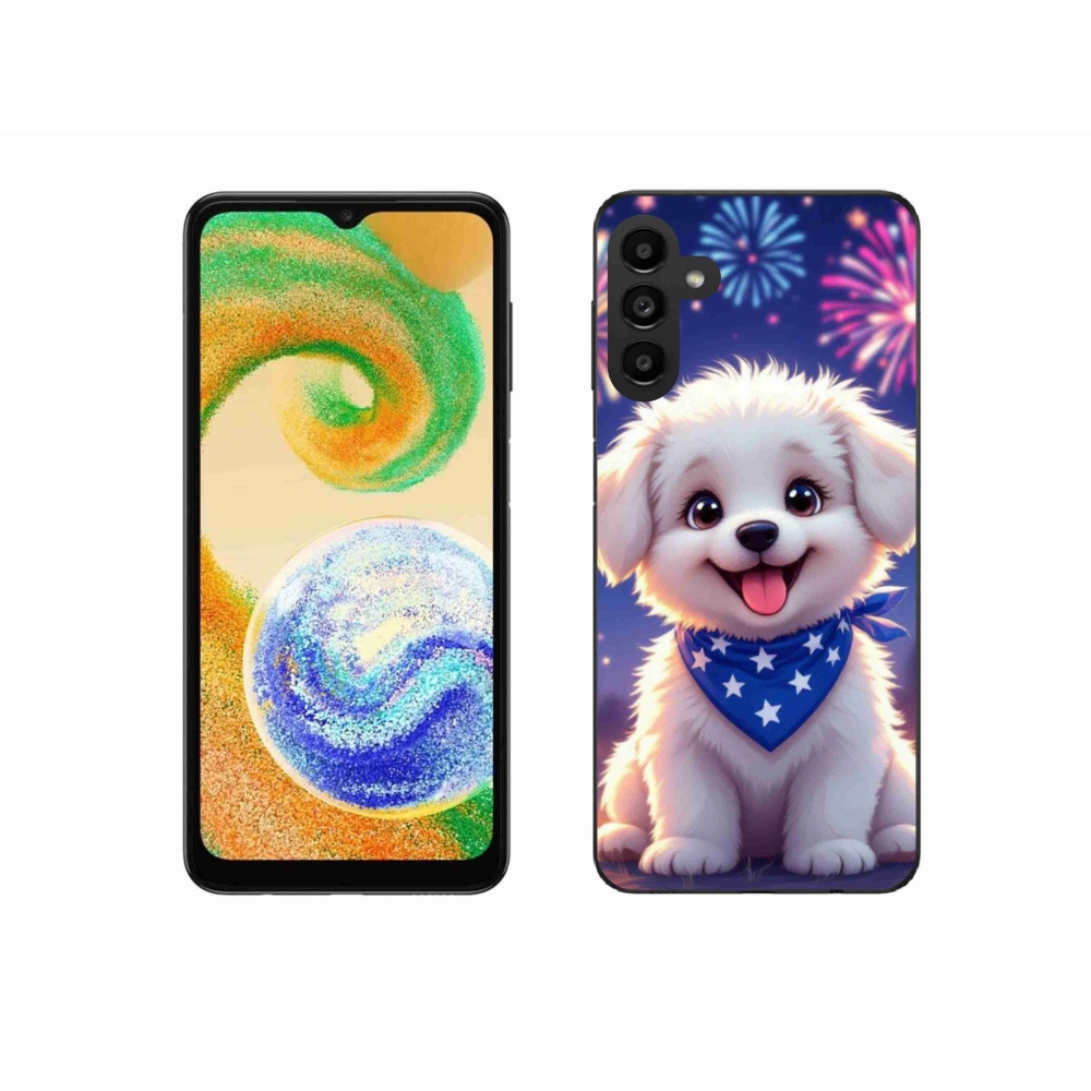 Gélový kryt mmCase na Samsung Galaxy A04s - slávnostné šteňa