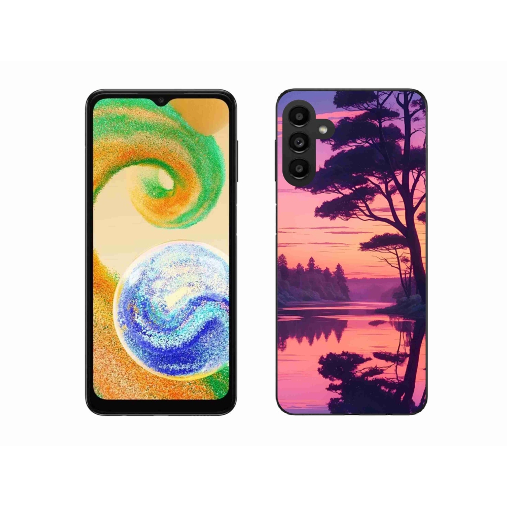 Gélový kryt mmCase na Samsung Galaxy A04s - západ slnka nad jazerom