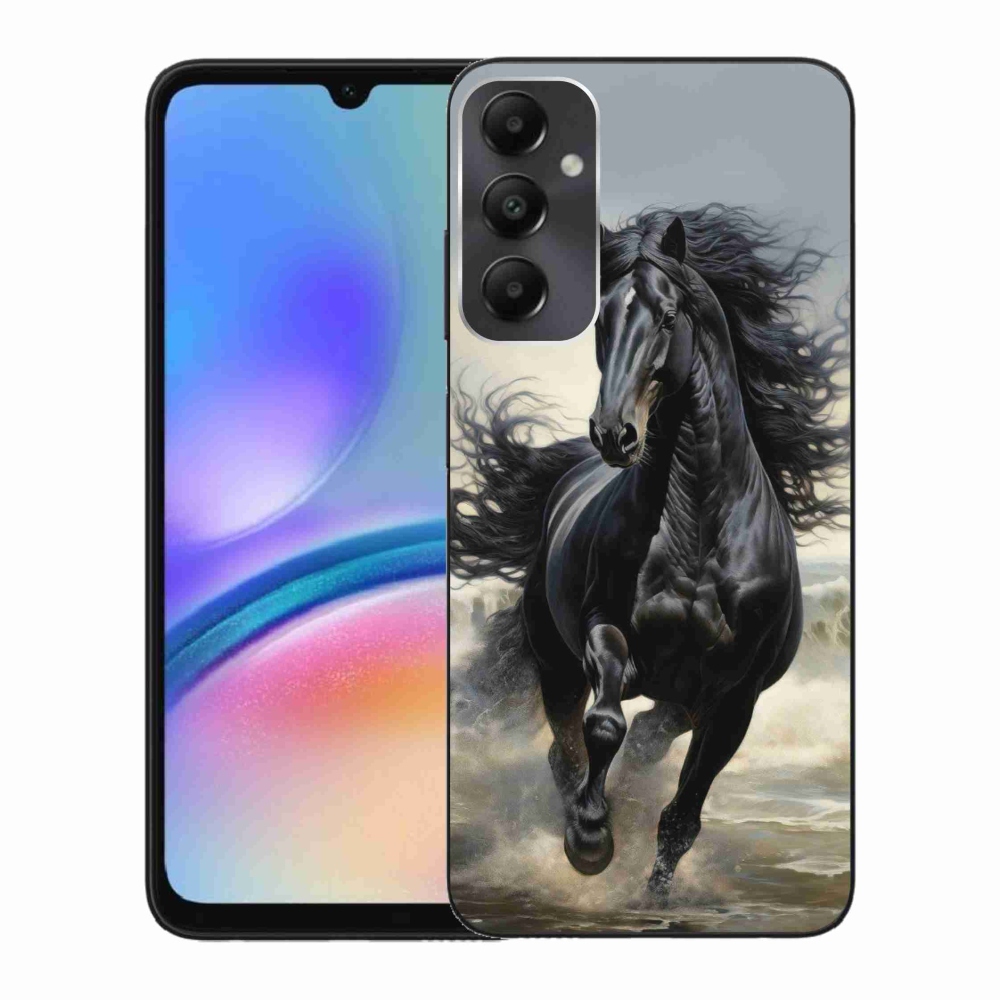 Gélový kryt mmCase na Samsung Galaxy A05s - bežiaci čierny kôň