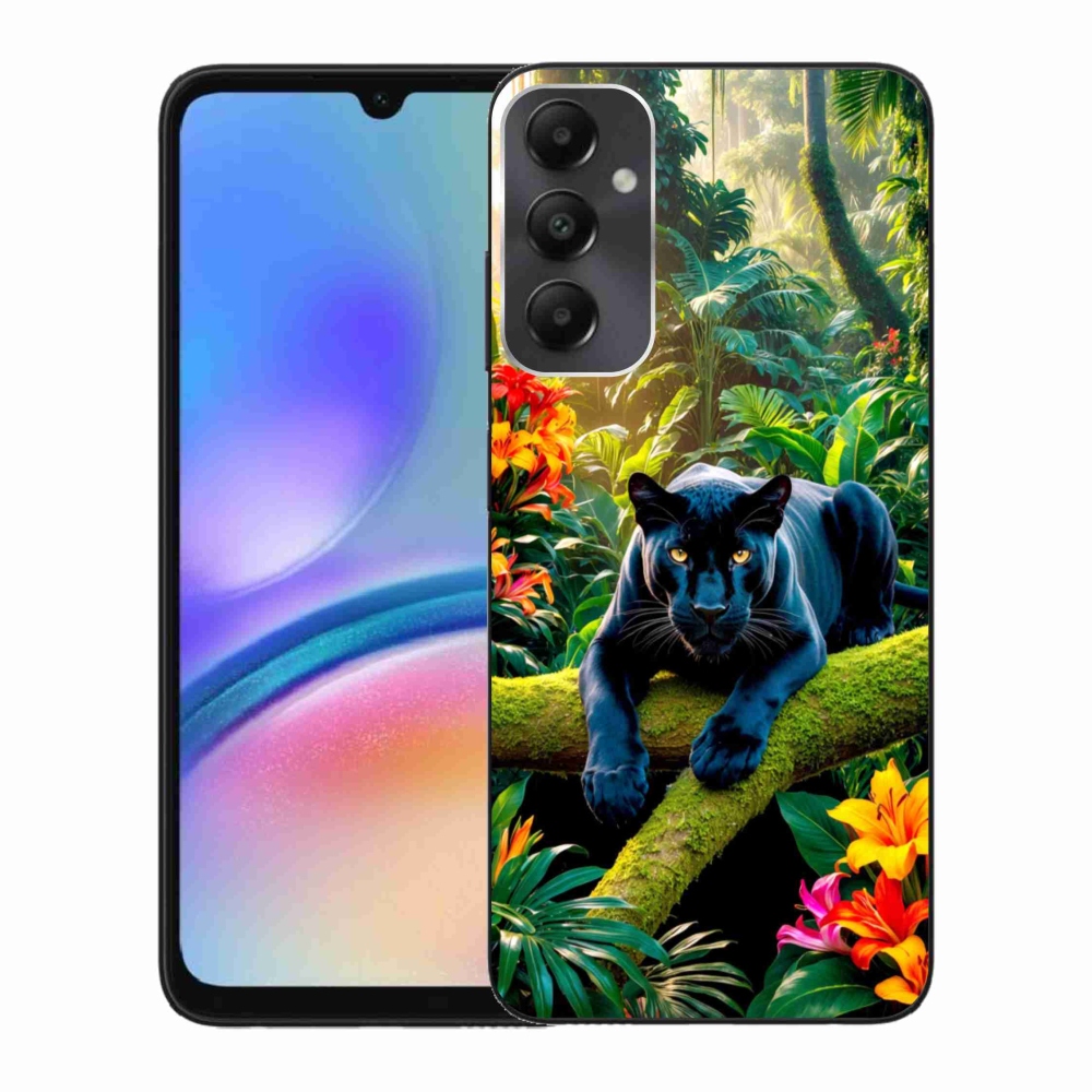 Gélový kryt mmCase na Samsung Galaxy A05s - čierny panter v džungli