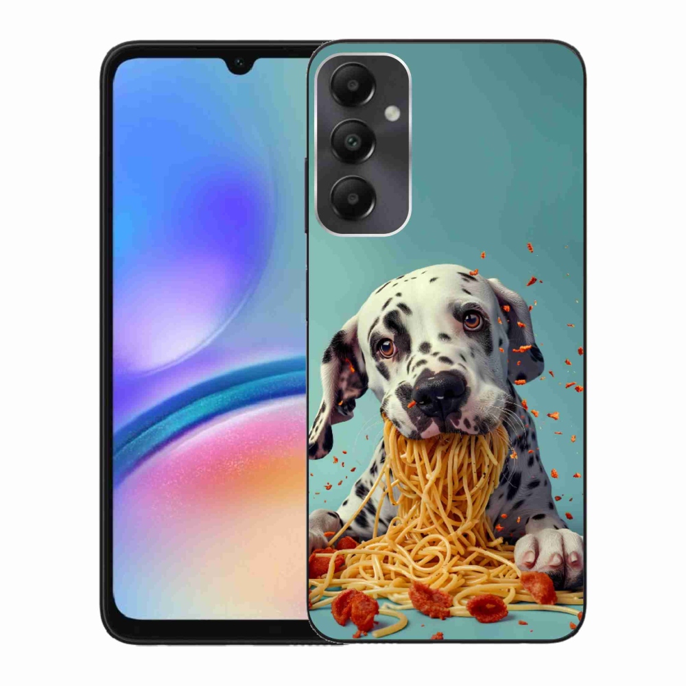 Gélový kryt mmCase na Samsung Galaxy A05s - dalmatín a špagety