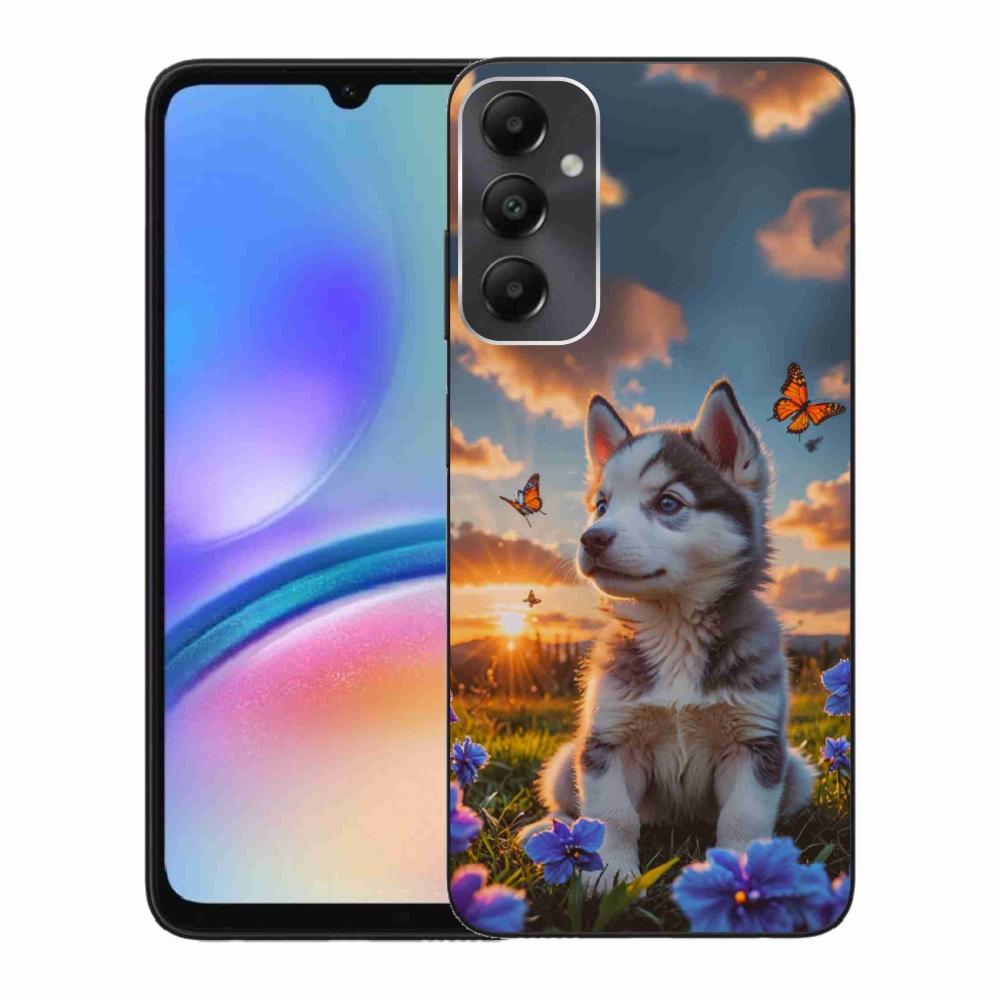 Gélový kryt mmCase na Samsung Galaxy A05s - husky pri západe slnka