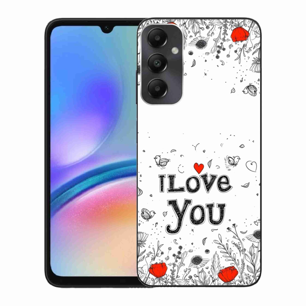 Gélový kryt mmCase na Samsung Galaxy A05s - I love you biele pozadie