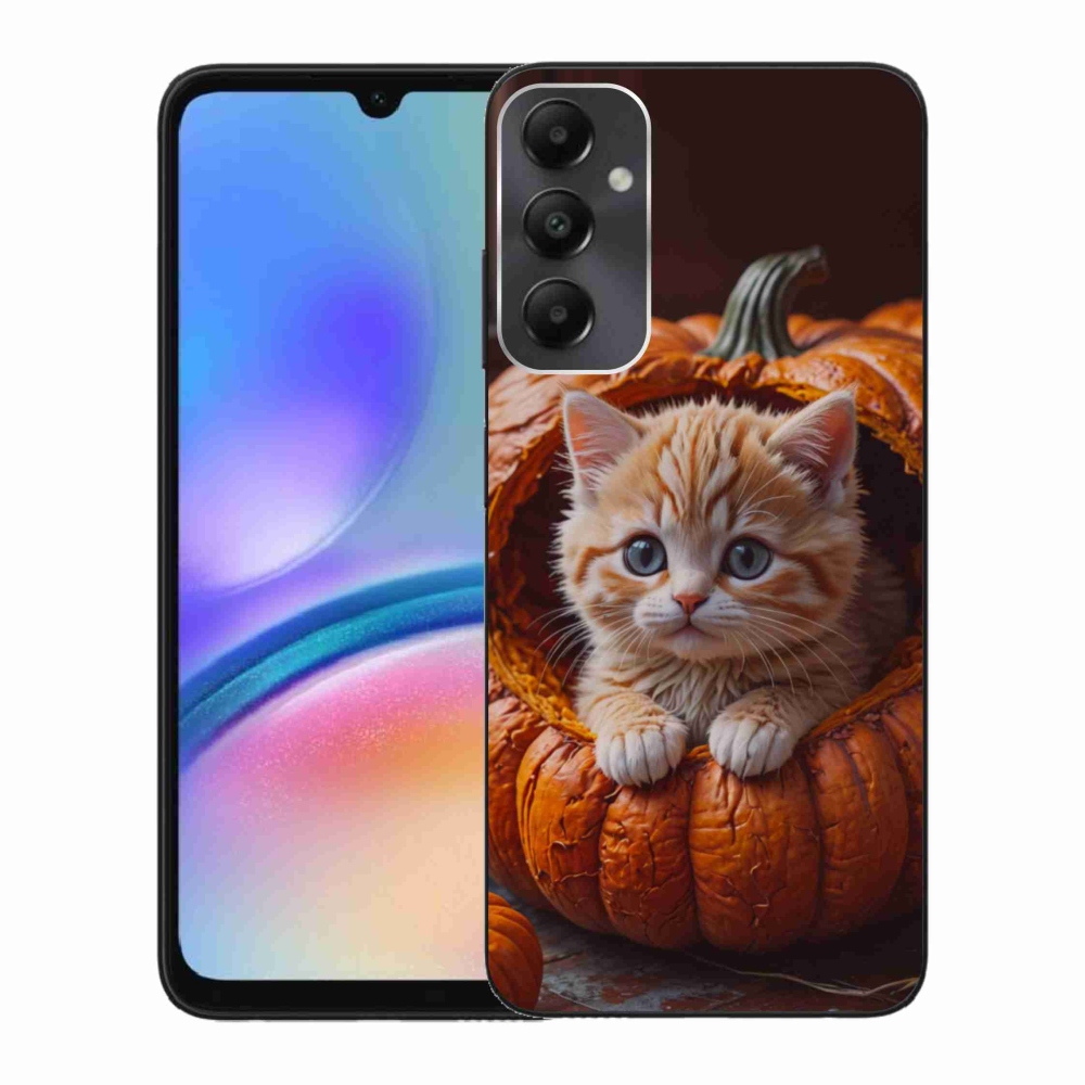 Gélový kryt mmCase na Samsung Galaxy A05s - mačiatko a tekvica 2