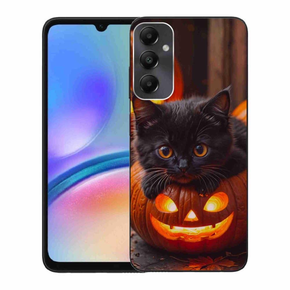 Gélový kryt mmCase na Samsung Galaxy A05s - mačiatko a tekvica