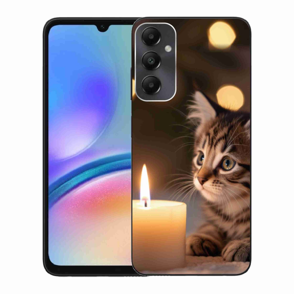 Gélový kryt mmCase na Samsung Galaxy A05s - mačiatko a sviečka