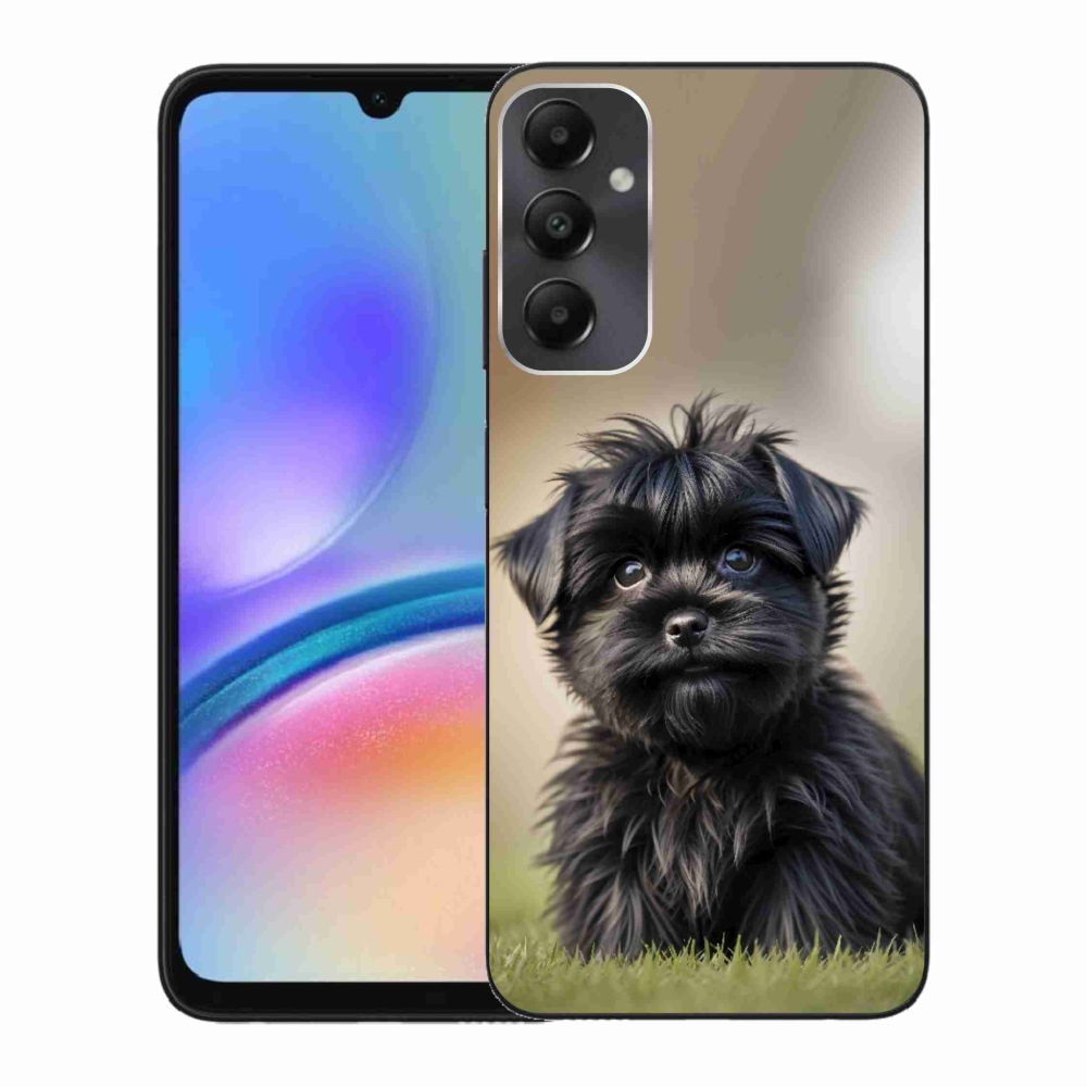 Gélový kryt mmCase na Samsung Galaxy A05s - roztomilý čierny psík