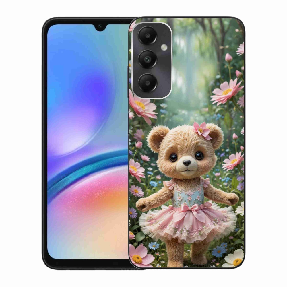 Gélový kryt mmCase na Samsung Galaxy A05s - roztomilý medvedík v kvetoch