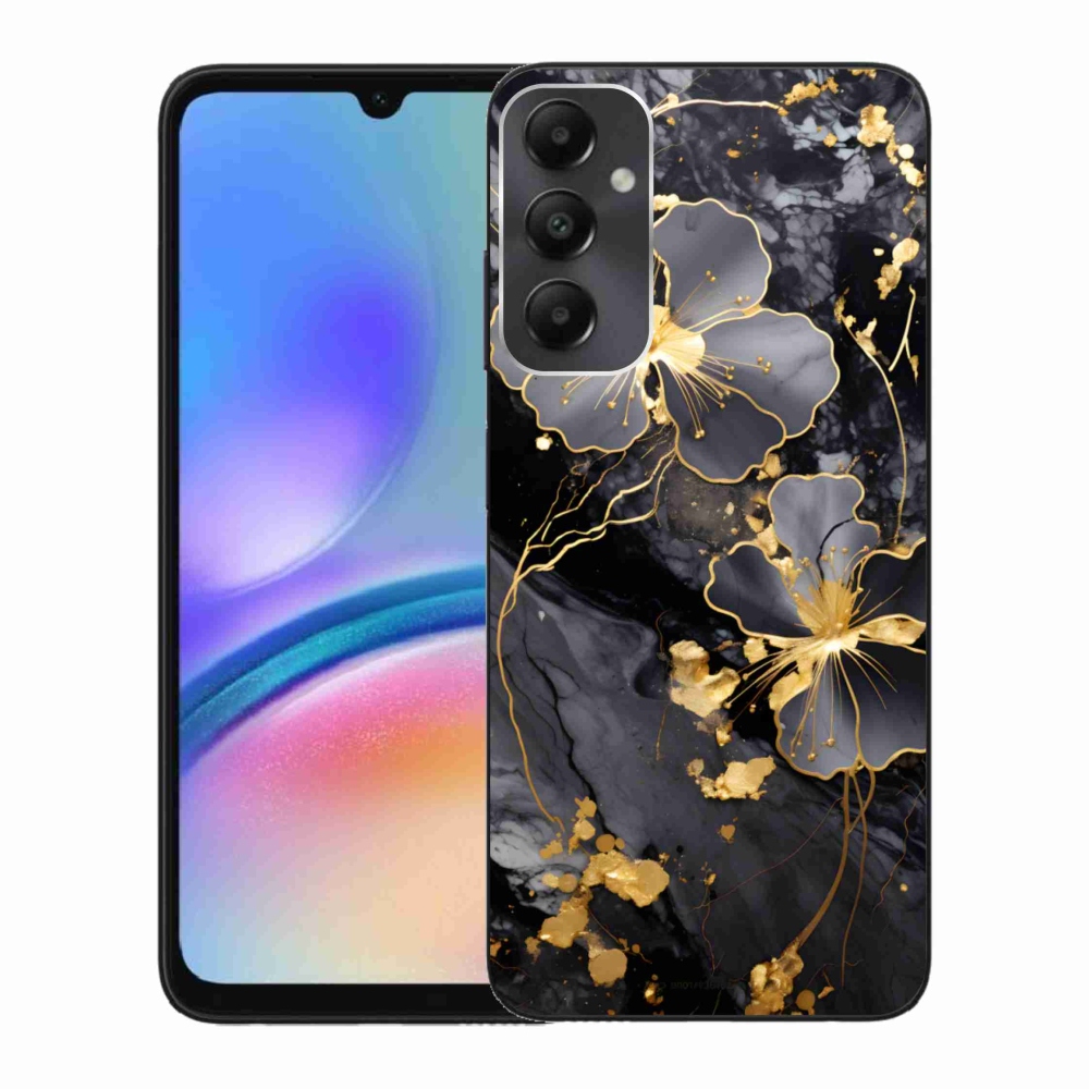 Gélový kryt mmCase na Samsung Galaxy A05s - zlaté kvety