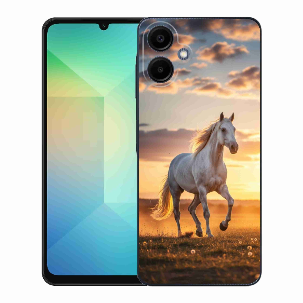 Gélový kryt mmCase na Samsung Galaxy A06 - bežiaci biely kôň 2