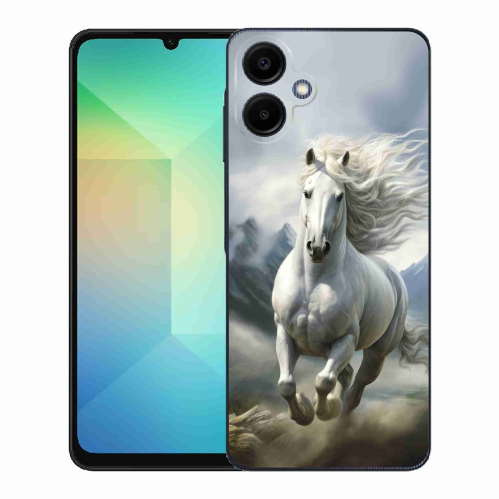 Gélový kryt mmCase na Samsung Galaxy A06 - bežiaci biely kôň 3