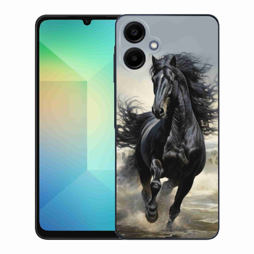 Gélový kryt mmCase na Samsung Galaxy A06 - bežiaci čierny kôň