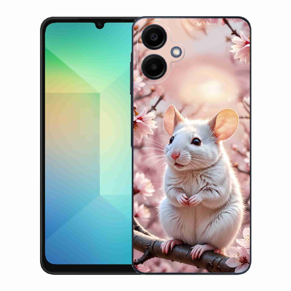 Gélový kryt mmCase na Samsung Galaxy A06 - biela myš na vetve