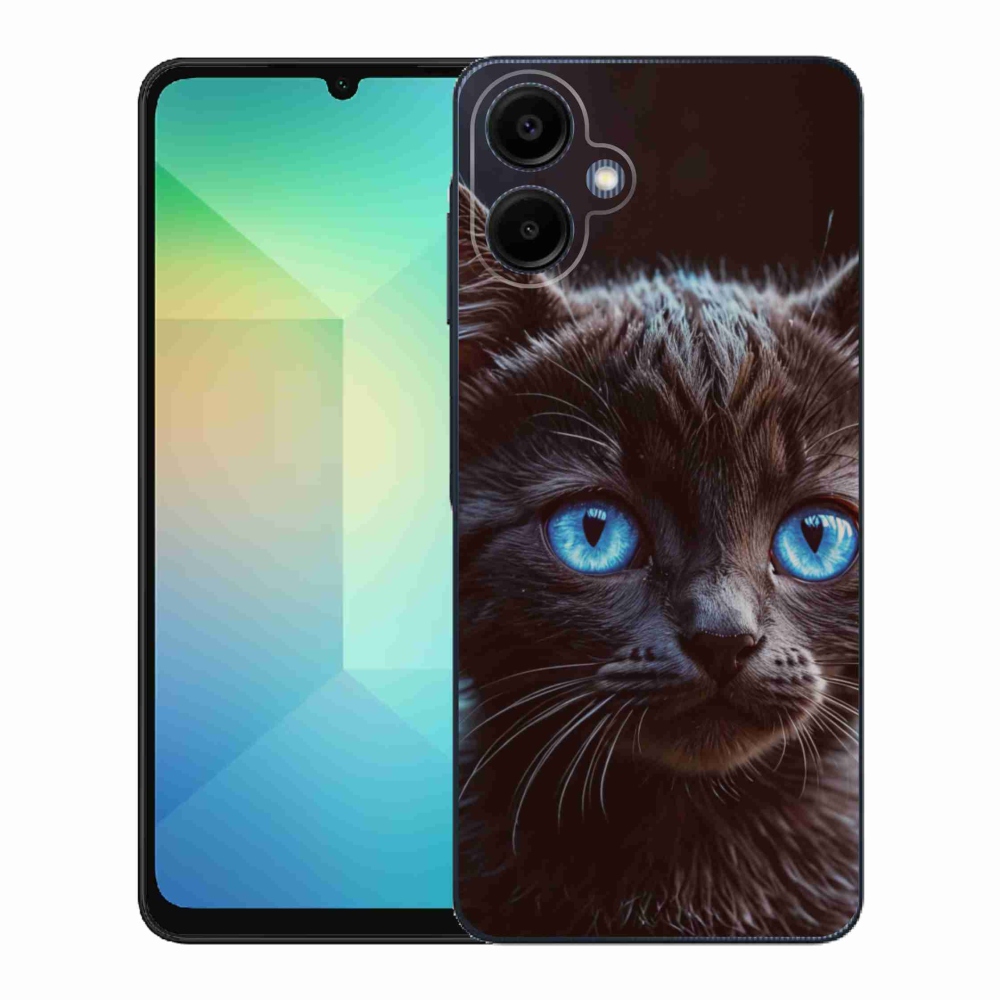Gélový kryt mmCase na Samsung Galaxy A06 - čierne mačiatko 2