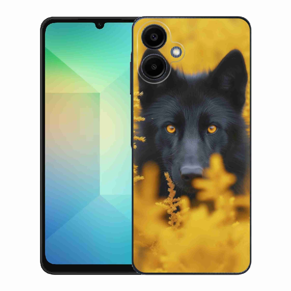 Gélový kryt mmCase na Samsung Galaxy A06 - čierny vlk 2