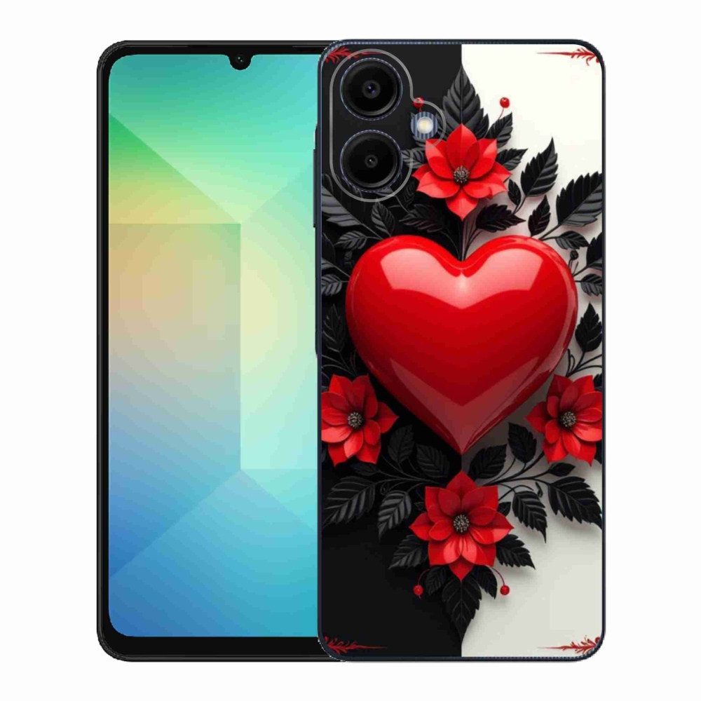 Gélový kryt mmCase na Samsung Galaxy A06 - červené srdce