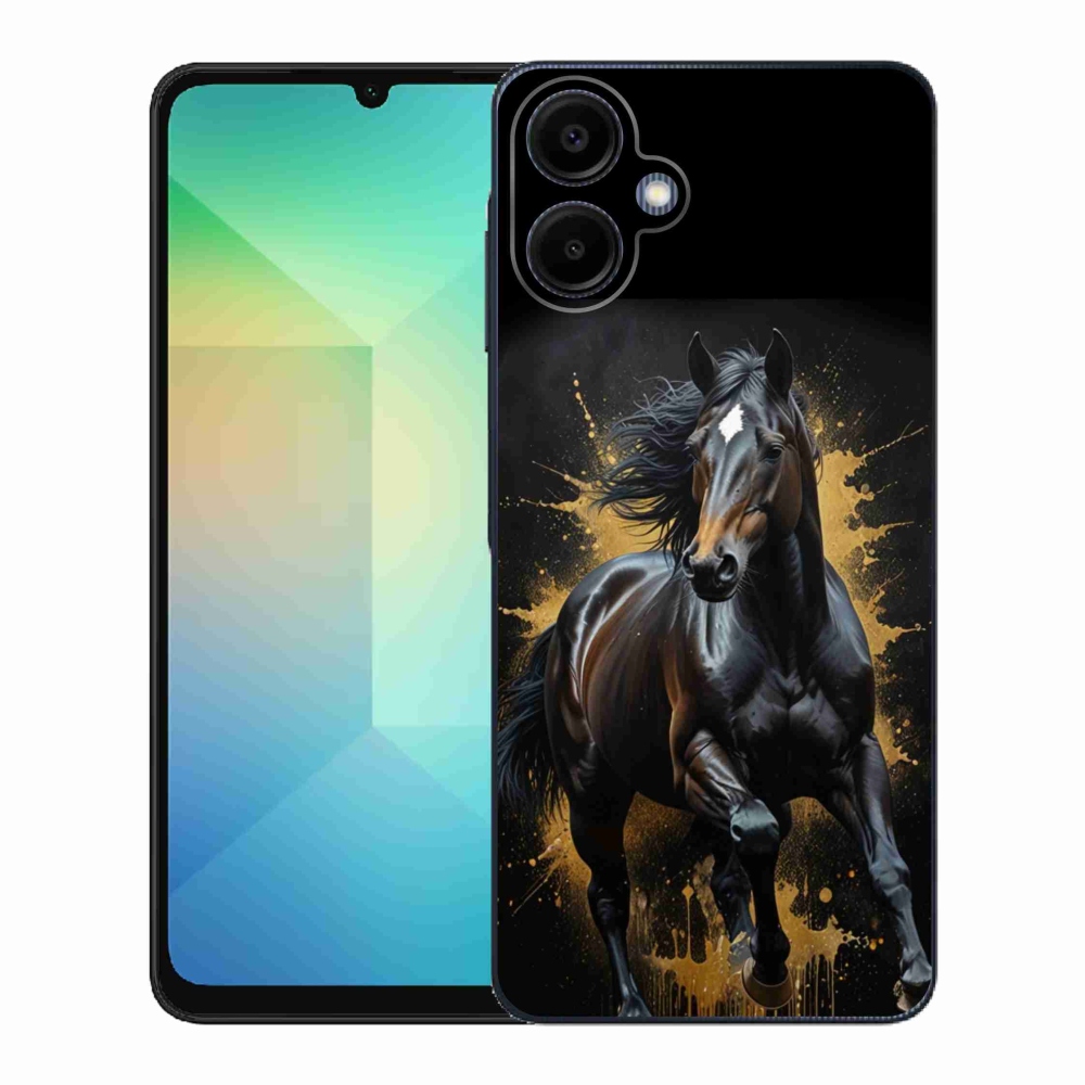 Gélový kryt mmCase na Samsung Galaxy A06 - elegantný čierny žrebec