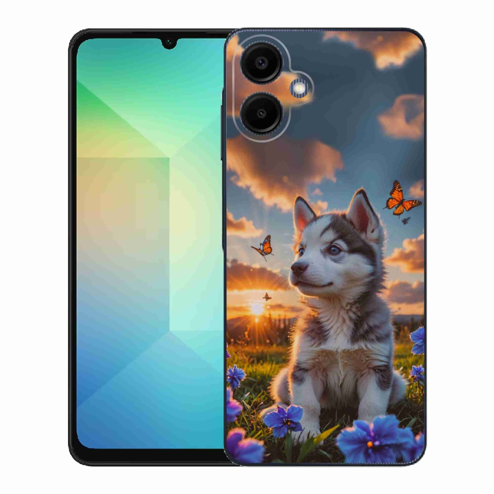 Gélový kryt mmCase na Samsung Galaxy A06 - husky pri západe slnka