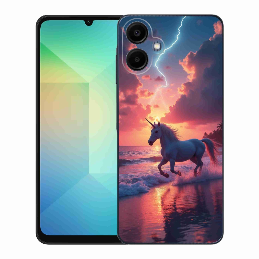 Gélový kryt mmCase na Samsung Galaxy A06 - jednorožec na pláži