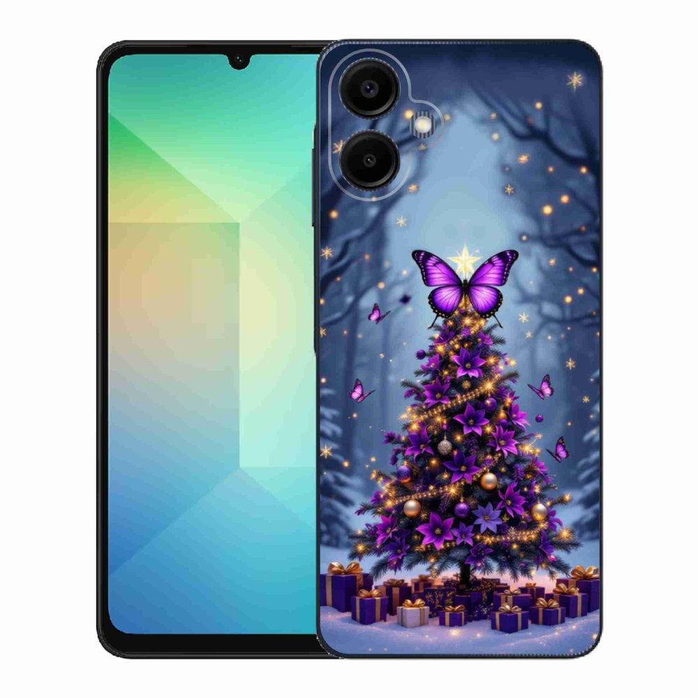Gélový kryt mmCase na Samsung Galaxy A06 - motýlí vianočný stromček