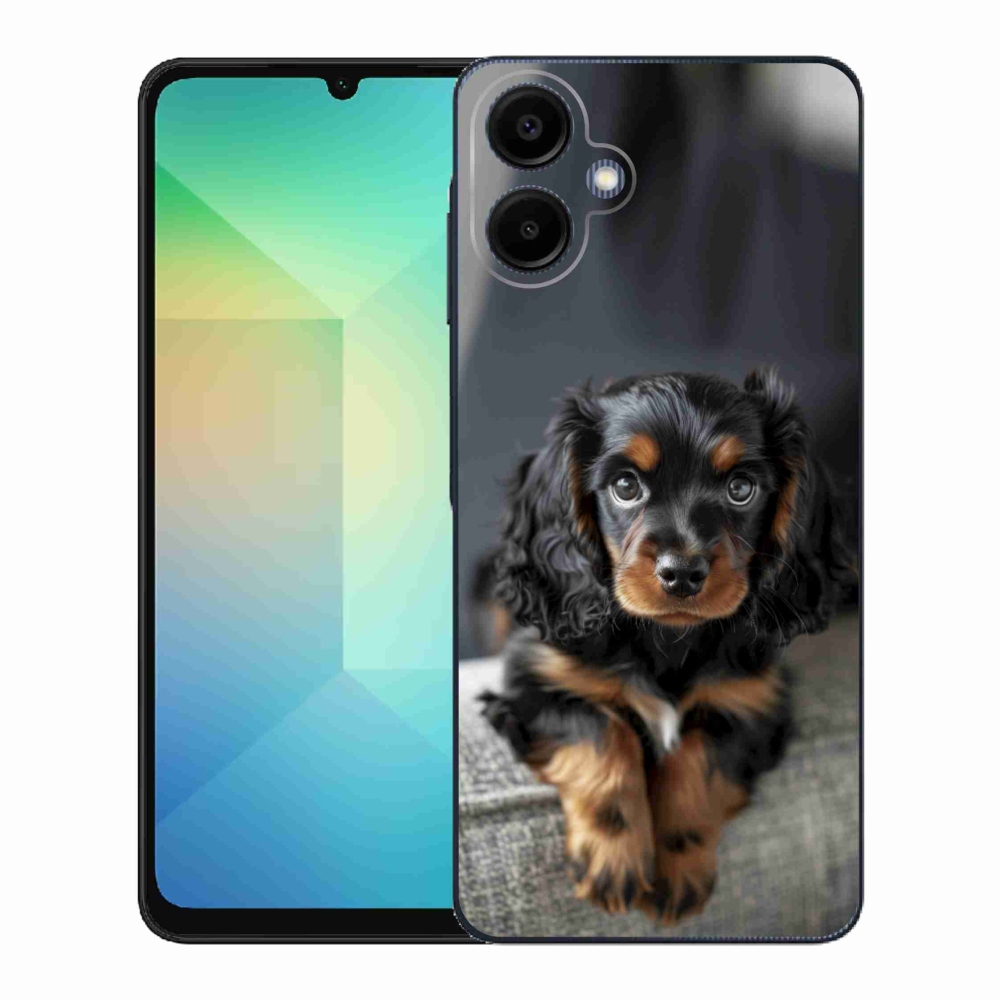 Gélový kryt mmCase na Samsung Galaxy A06 - roztomilý dlhosrstý jazvečík