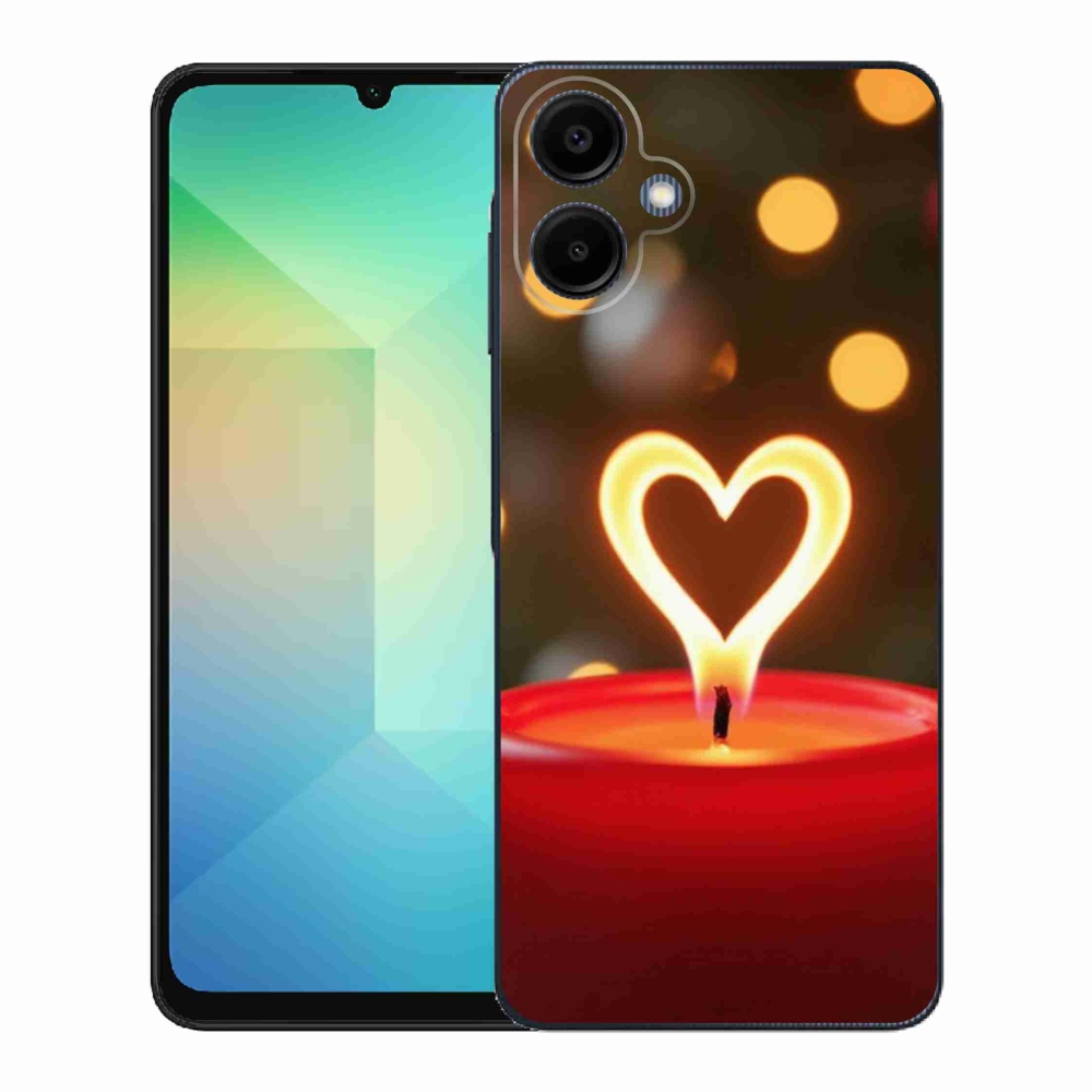 Gélový kryt mmCase na Samsung Galaxy A06 - srdce z plameňa