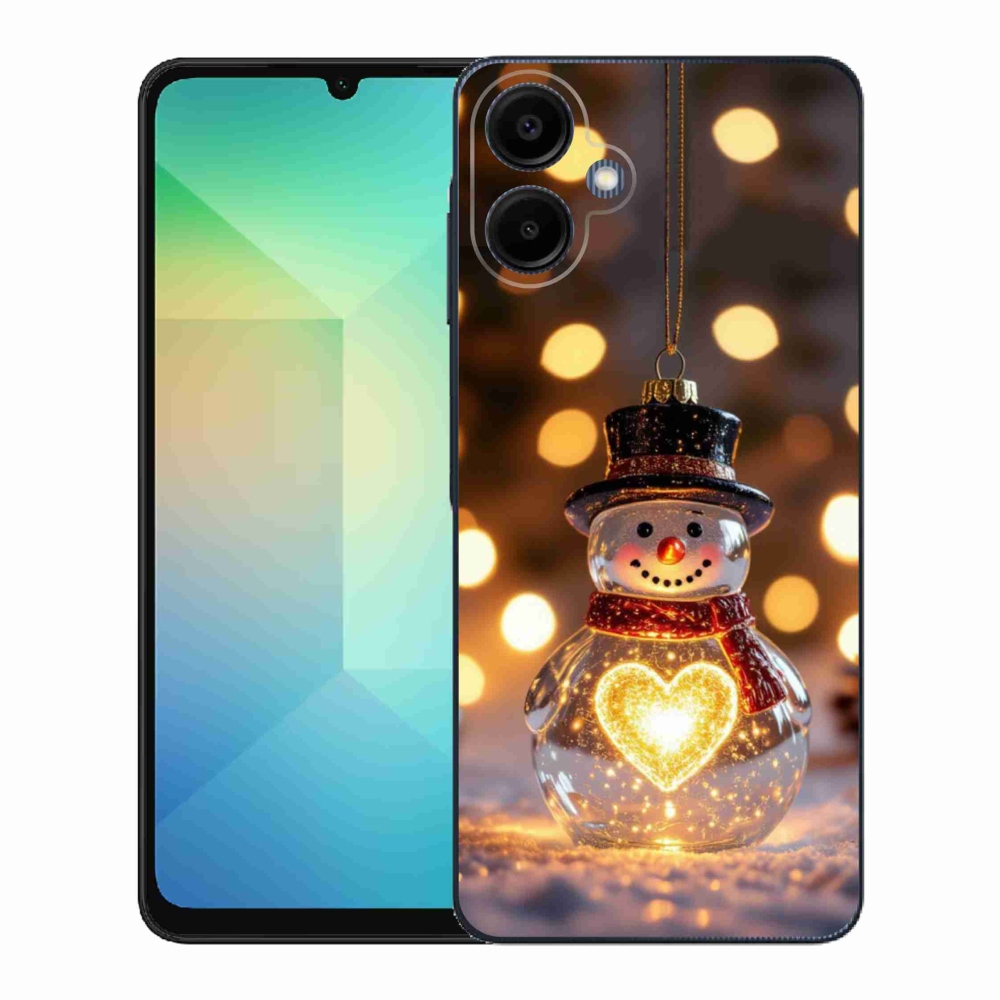 Gélový kryt mmCase na Samsung Galaxy A06 - svietiaci vianočný snehuliak