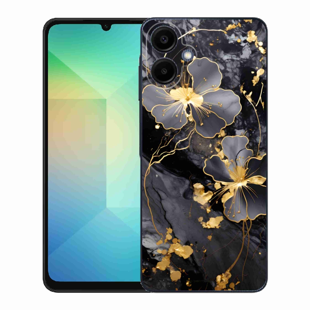 Gélový kryt mmCase na Samsung Galaxy A06 - zlaté kvety