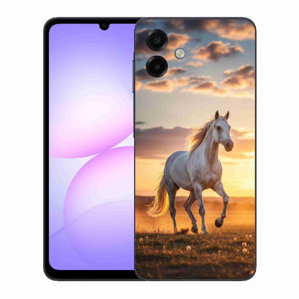 Gélový kryt mmCase na Samsung Galaxy A07 - bežiaci biely kôň 2